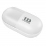 TD Systems - Auriculares inalámbricos Bluetooth 5.0 Con altavoz y micrófono (40 horas de uso) blanco