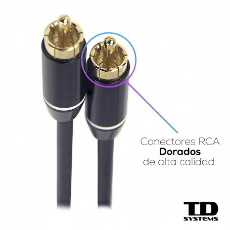 Cable de sonido digital coaxial RCA de 2 metros - TD Systems W2Y11COAX