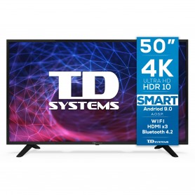Smart TV 50 pulgadas Led 4K, televisor Android 9.0 AOSP - TD Systems K50DLJ11US-S Saldo
