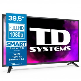 Smart TV 39,5 pulgadas Led Full HD, televisor Android 9.0 AOSP - TD Systems K40DLJ12FS-R Reacondicionado