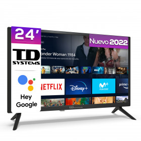 Smart TV 24 pulgadas Led HD, televisor Hey Google Official Assistant, control por voz - TD Systems K24DLX15GLE-R Refurbished