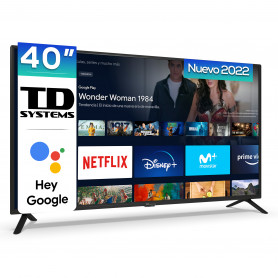 Smart TV 40 pulgadas televisor (Hey Google official Assistant) Control por Voz - TD Systems K40DLC16GLE-S Saldo