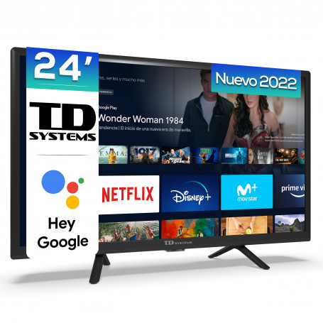 Smart TV 24 pulgadas televisor (Hey Google Official Assistant) Control por voz - TD Systems K24DLC16GLE-S Saldo