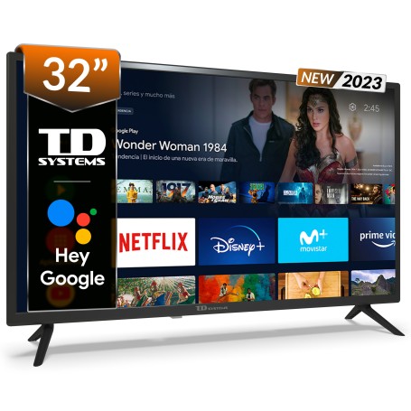 Smart TV 32 pulgadas Led HD, televisor Hey Google Official Assistant, control por voz - TD Systems PC32GLE14