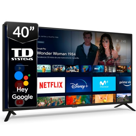 Smart TV 40 pulgadas Led Full HD, televisor Hey Google Official Assistant -  TD Systems K40DLC17GLE-R