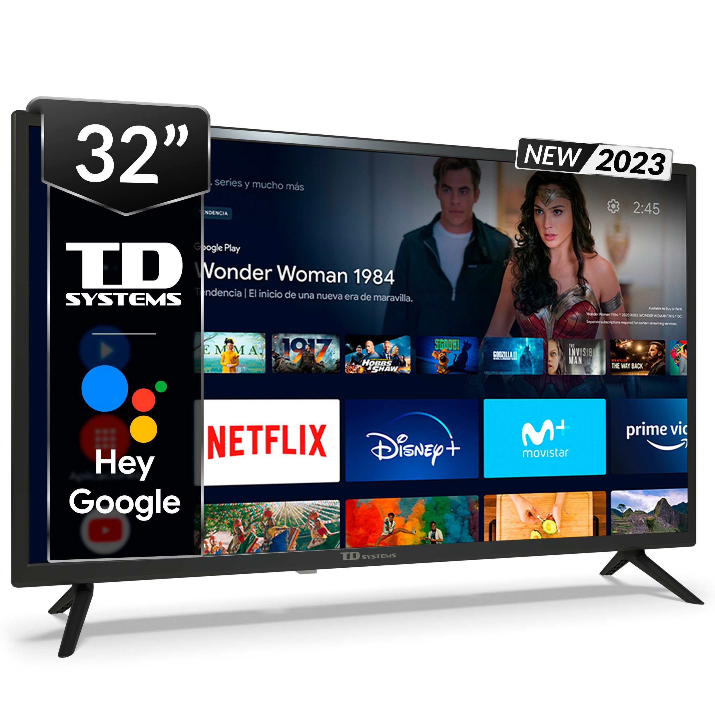 Smart TV 32 pulgadas Led HD, televisor Hey Google Official Assistant,  control por voz - TD Systems K32DLC17GLE-R Reacondicionado