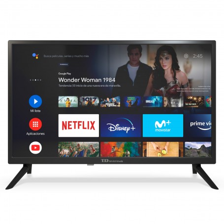 Smart TV 24 pulgadas Led HD, televisor Hey Google Official Assistant,  control por voz - TD Systems