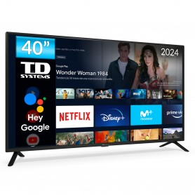 Smart TV 40 pulgadas Led Full HD, televisor Hey Google Official Assistant, control por voz - TD Systems K40DLC18GLE