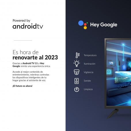 Smart TV 32 pulgadas Led HD, televisor Hey Google Official Assistant,  control por voz - TD Systems K32DLC18GLE-R Reacondicionado