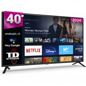 Smart TV 40 pulgadas Led Full HD, televisor Hey Google Official Assistant, control por voz - TD Systems PRIME40C15GLE