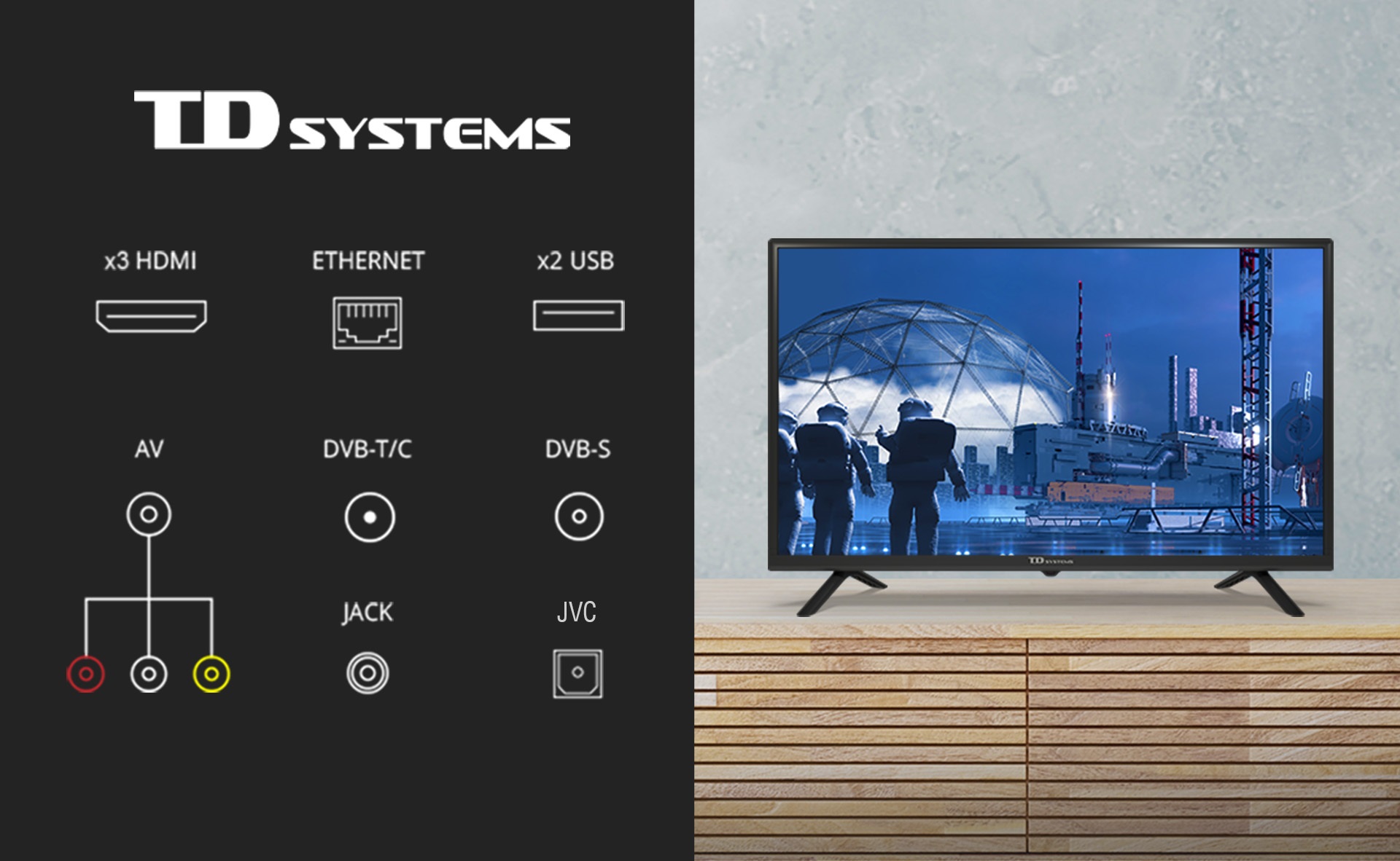 TV Led HD TDSystems 32 pulgadas HD K32DLS6H (Resolución 1366*768) HDMI 3/  VGA1/Eur 1/ USB Reproductor grabador) tele…